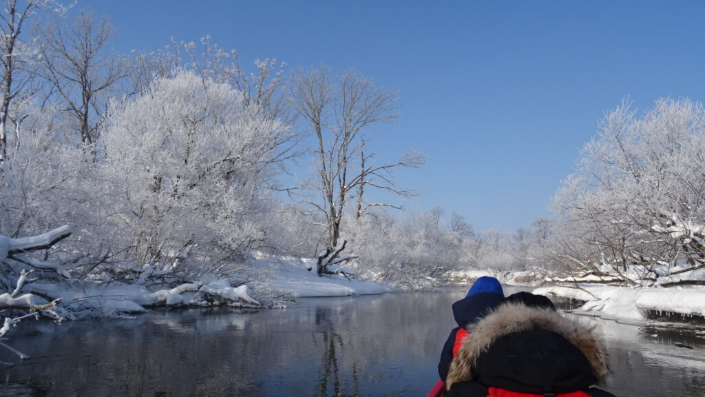 釧路湿原 冬のカヌー Marsh River